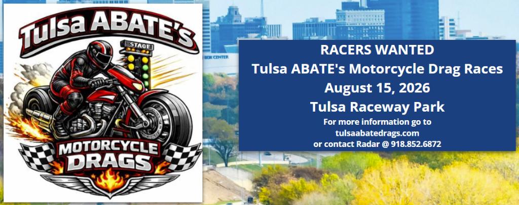 Tulsa ABATE's Motorcycle Drag Races — August 15, 2026 at Tulsa Raceway Park
